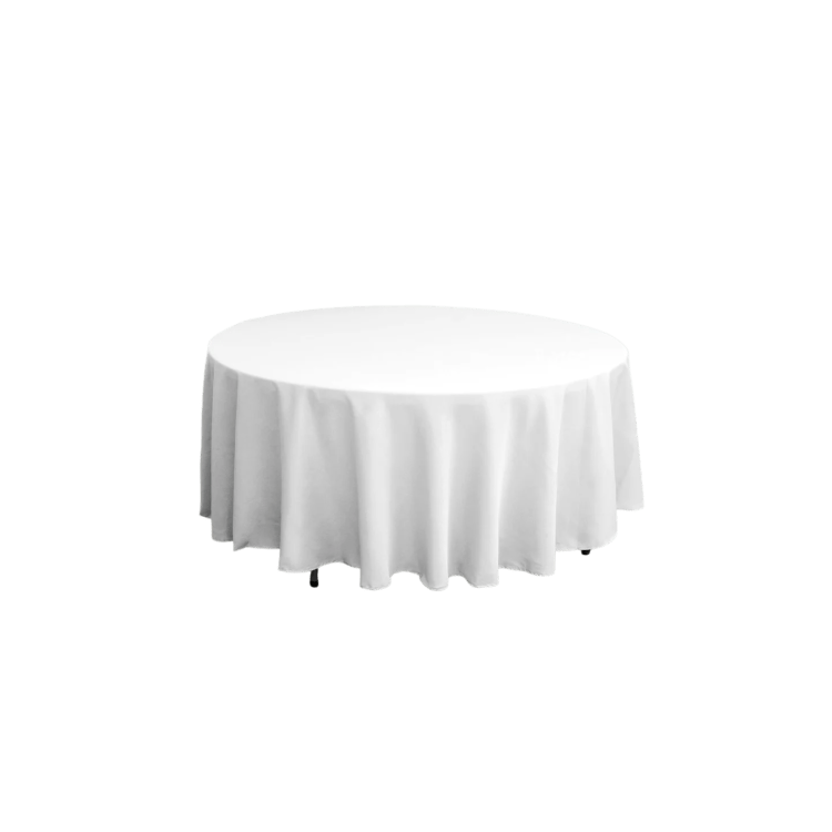 White Round Draped Linen