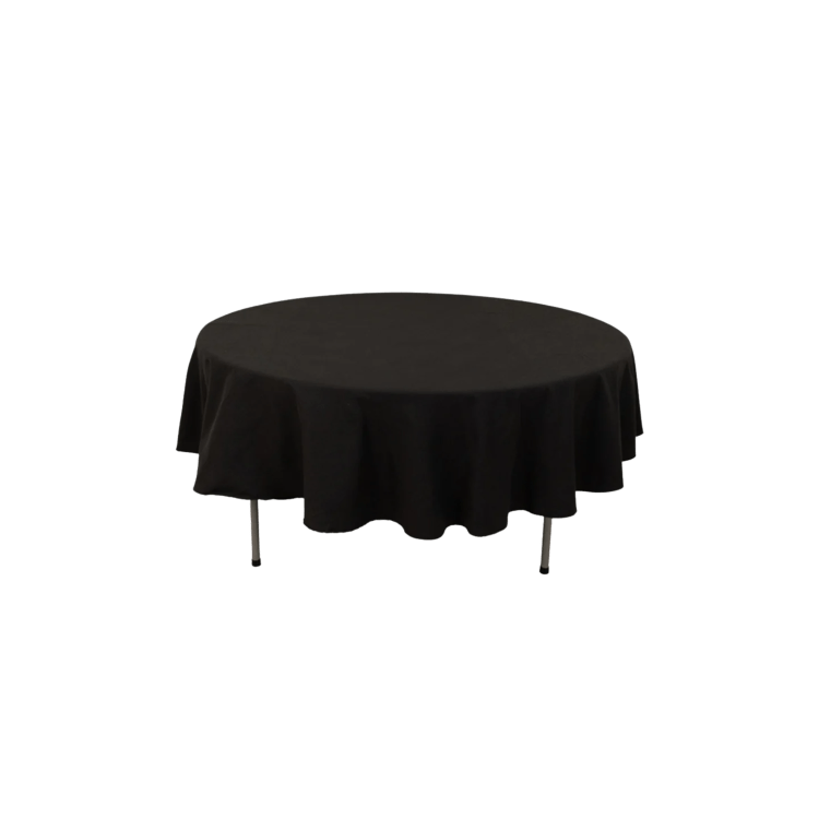 Black Round Draped Linen