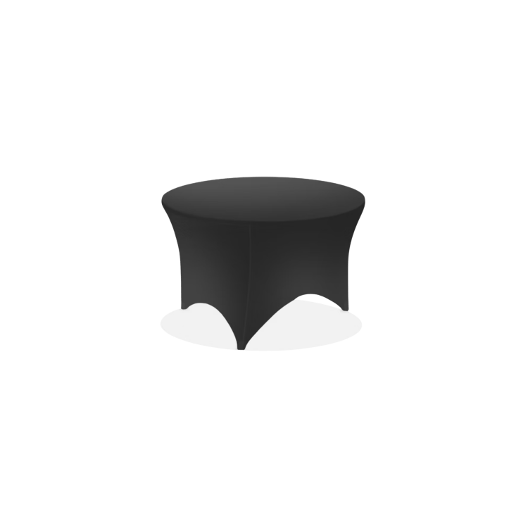 Black Round Spandex Tablecloth